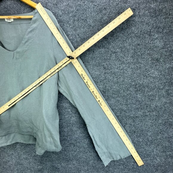 Bed Threads Top Womens 3XL Green Pullover French Flax‎ Linen Lounge Boho - Picture 15 of 16